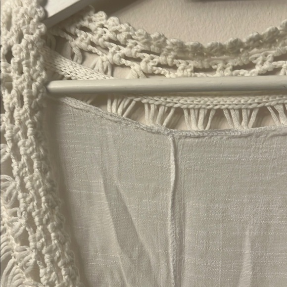 Source Unknown White One Piece Swimwear with Crochet Trim - Picture 3 of 9